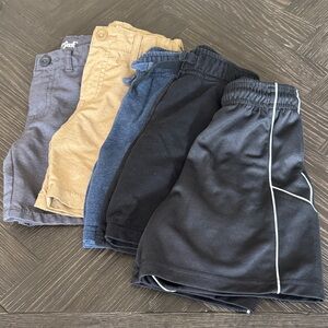 Boys shorts, size 5, tan, blue, black, athletic, classic, casual